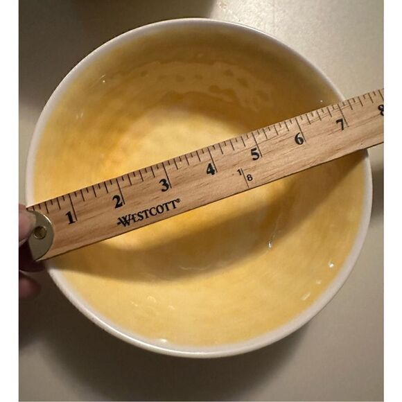 Tommy Bahama Yellow Crackle Rustic MELAMINE Set of 8 Bowls Salad Cereal 7.25” - Picture 5 of 6